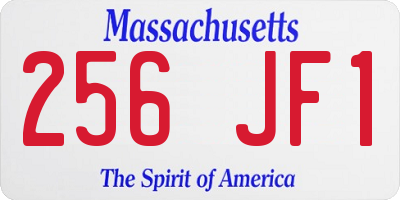 MA license plate 256JF1
