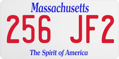 MA license plate 256JF2