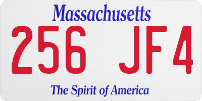 MA license plate 256JF4
