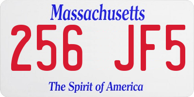MA license plate 256JF5