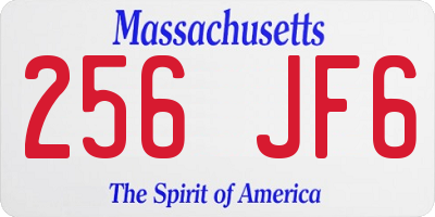 MA license plate 256JF6