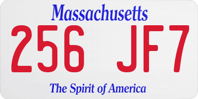 MA license plate 256JF7