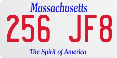 MA license plate 256JF8