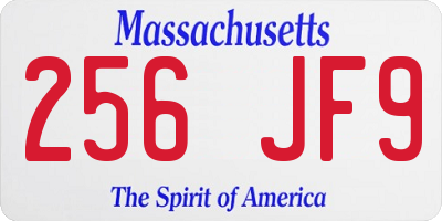 MA license plate 256JF9