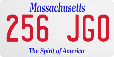 MA license plate 256JG0