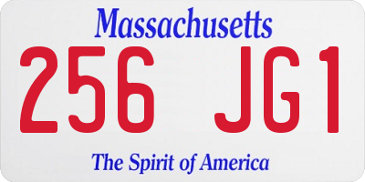 MA license plate 256JG1