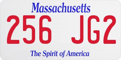 MA license plate 256JG2