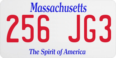 MA license plate 256JG3