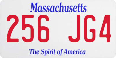 MA license plate 256JG4