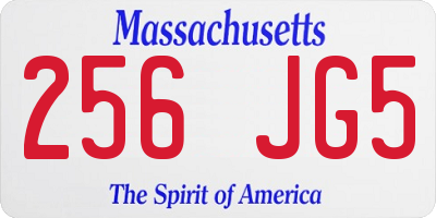 MA license plate 256JG5