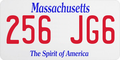 MA license plate 256JG6