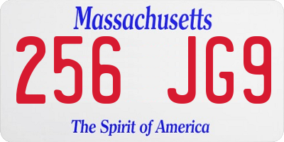 MA license plate 256JG9
