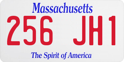 MA license plate 256JH1