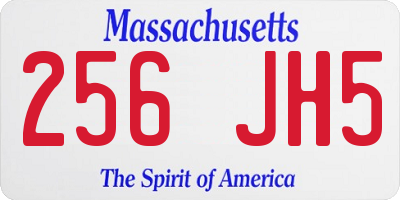 MA license plate 256JH5
