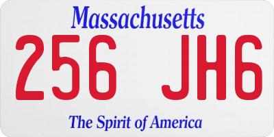 MA license plate 256JH6