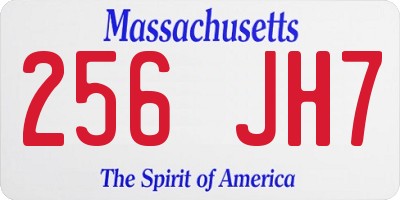 MA license plate 256JH7