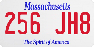 MA license plate 256JH8