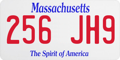 MA license plate 256JH9