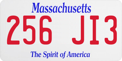 MA license plate 256JI3