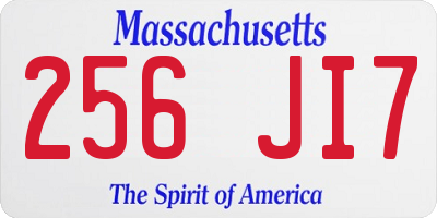 MA license plate 256JI7