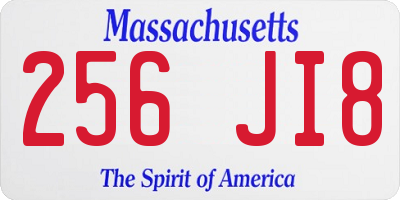 MA license plate 256JI8