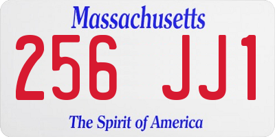 MA license plate 256JJ1