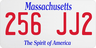 MA license plate 256JJ2