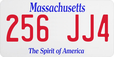 MA license plate 256JJ4