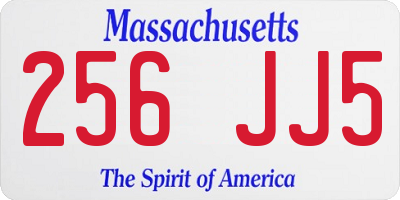MA license plate 256JJ5