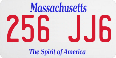 MA license plate 256JJ6