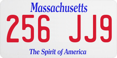 MA license plate 256JJ9