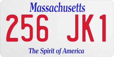 MA license plate 256JK1