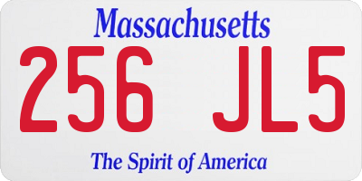 MA license plate 256JL5