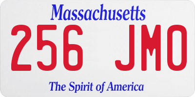 MA license plate 256JM0
