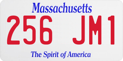 MA license plate 256JM1