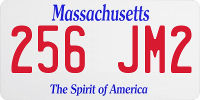 MA license plate 256JM2