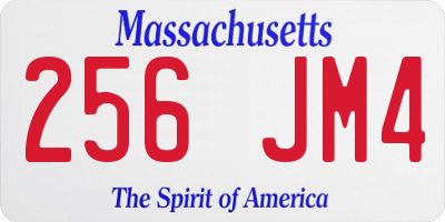 MA license plate 256JM4