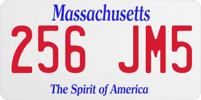 MA license plate 256JM5