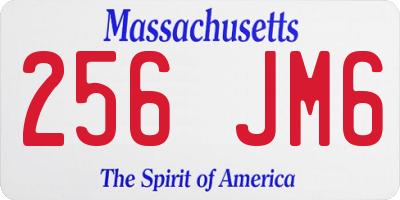 MA license plate 256JM6