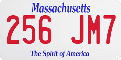 MA license plate 256JM7