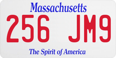 MA license plate 256JM9