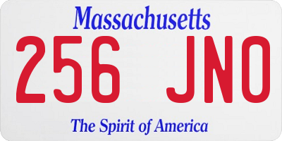 MA license plate 256JN0