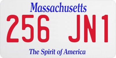 MA license plate 256JN1