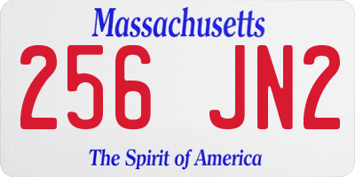 MA license plate 256JN2