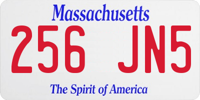MA license plate 256JN5