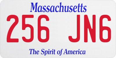 MA license plate 256JN6