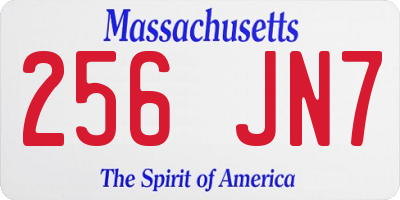MA license plate 256JN7