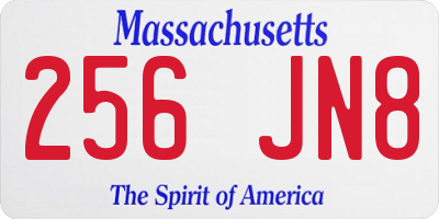MA license plate 256JN8