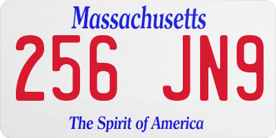 MA license plate 256JN9
