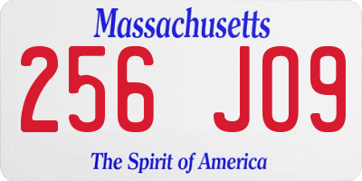 MA license plate 256JO9